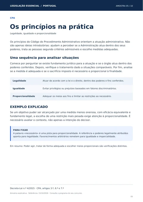 Amostra 5: Os princípios na prática